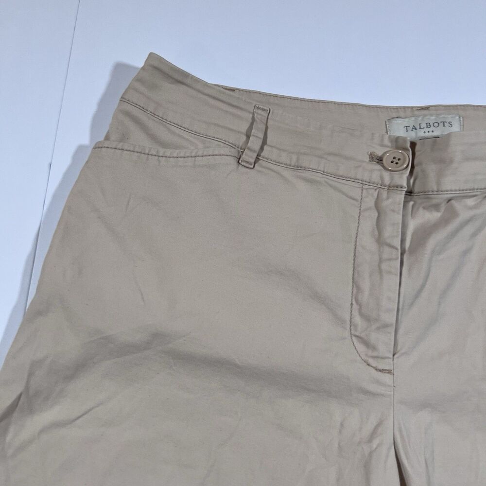 Talbots Beige Khaki Bermuda Shorts Stretch Flat Front Casual Women's Size 12 - Picture 5 of 8